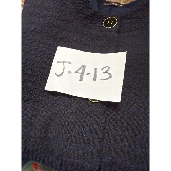 J.McLaughlin Navy Textured Button-Up Jacket 3/4 Sleeve Women’s Outerwear Cotton - Picture 10 of 10